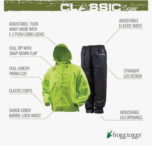 FROGG TOGGS Women's Classic All-Purpose Waterproof Breathable Rain Suit size S - Picture 3 of 6